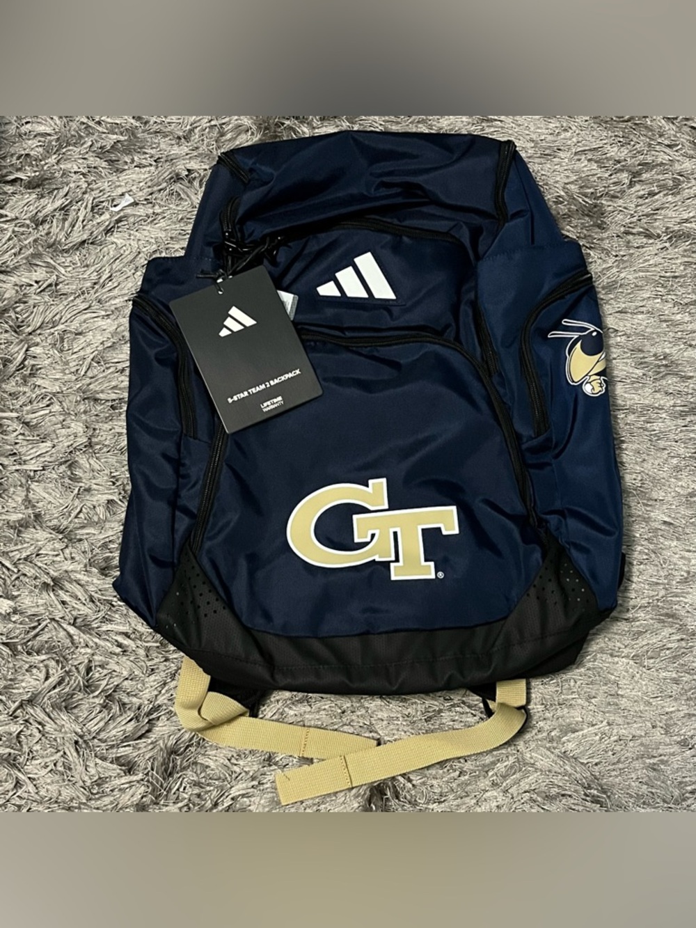 Adidas Georgia Tech College 5-STAR Team2 Backpack Nav/ Sand Beige/Black (IU8132)